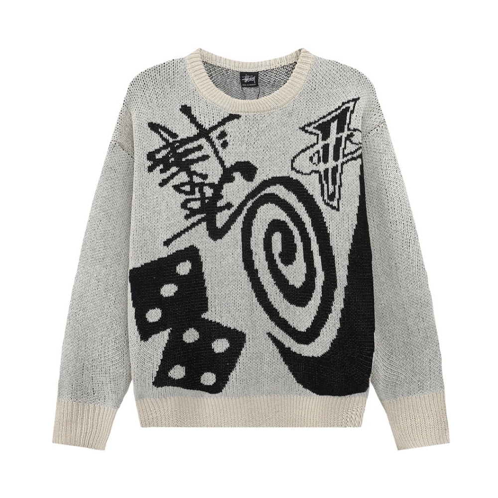 Stussy Black and white Sweater